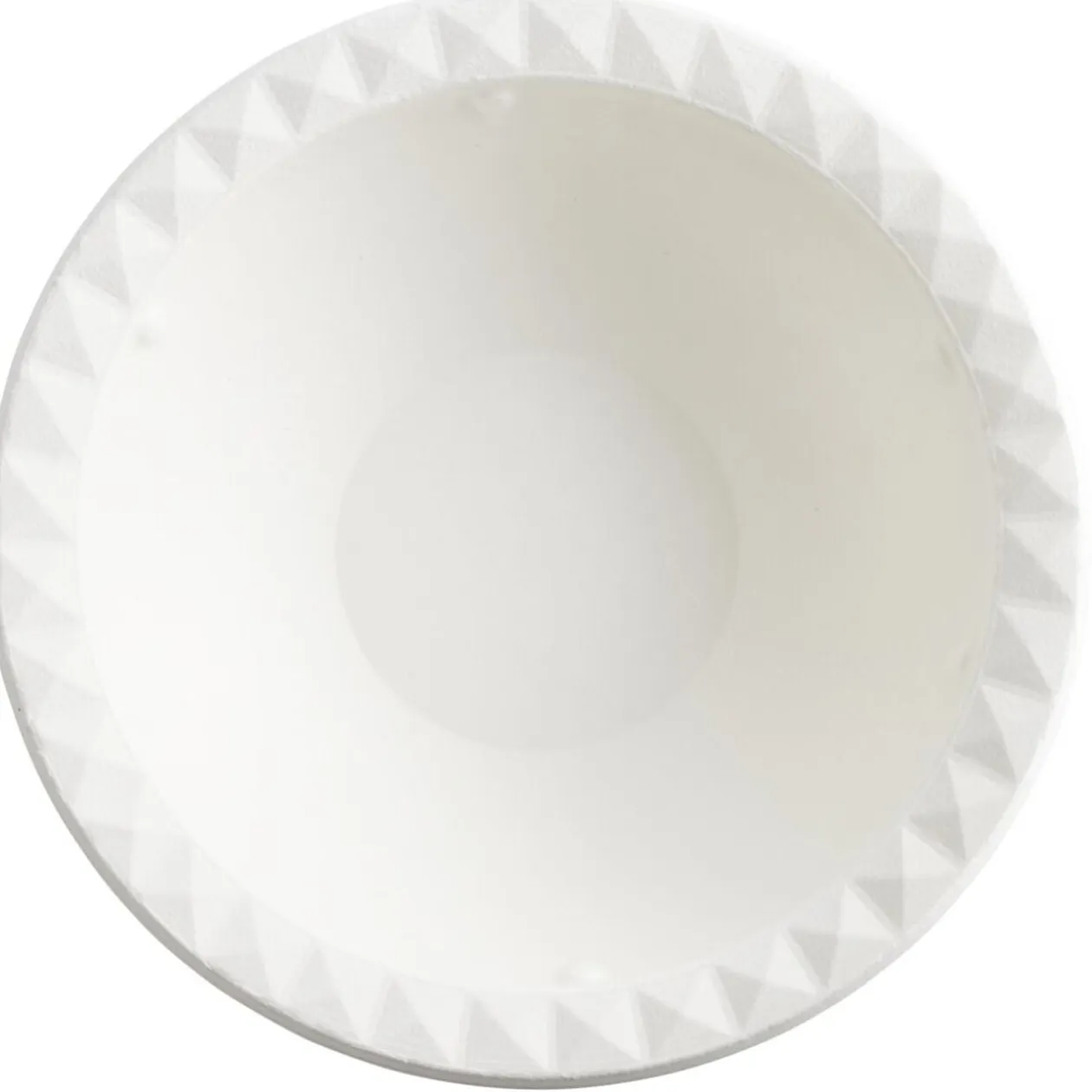 Bol carton x8 canne à sucre bagasse contour façon diamant blanc Ø17cm