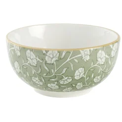 Bol céramique motif floral vert Ø12,5xH6cm < Gifi Online