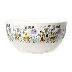 Bol en porcelaine blanc pour enfant motif animaux savane Ø14xH7cm < Gifi Discount