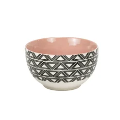 Bol en porcelaine motif graphique noir blanc
