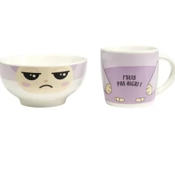Bol et mug en céramique J'suis Pas Aigri motif Gromimis violet Ø14xH14cm < Gifi Hot