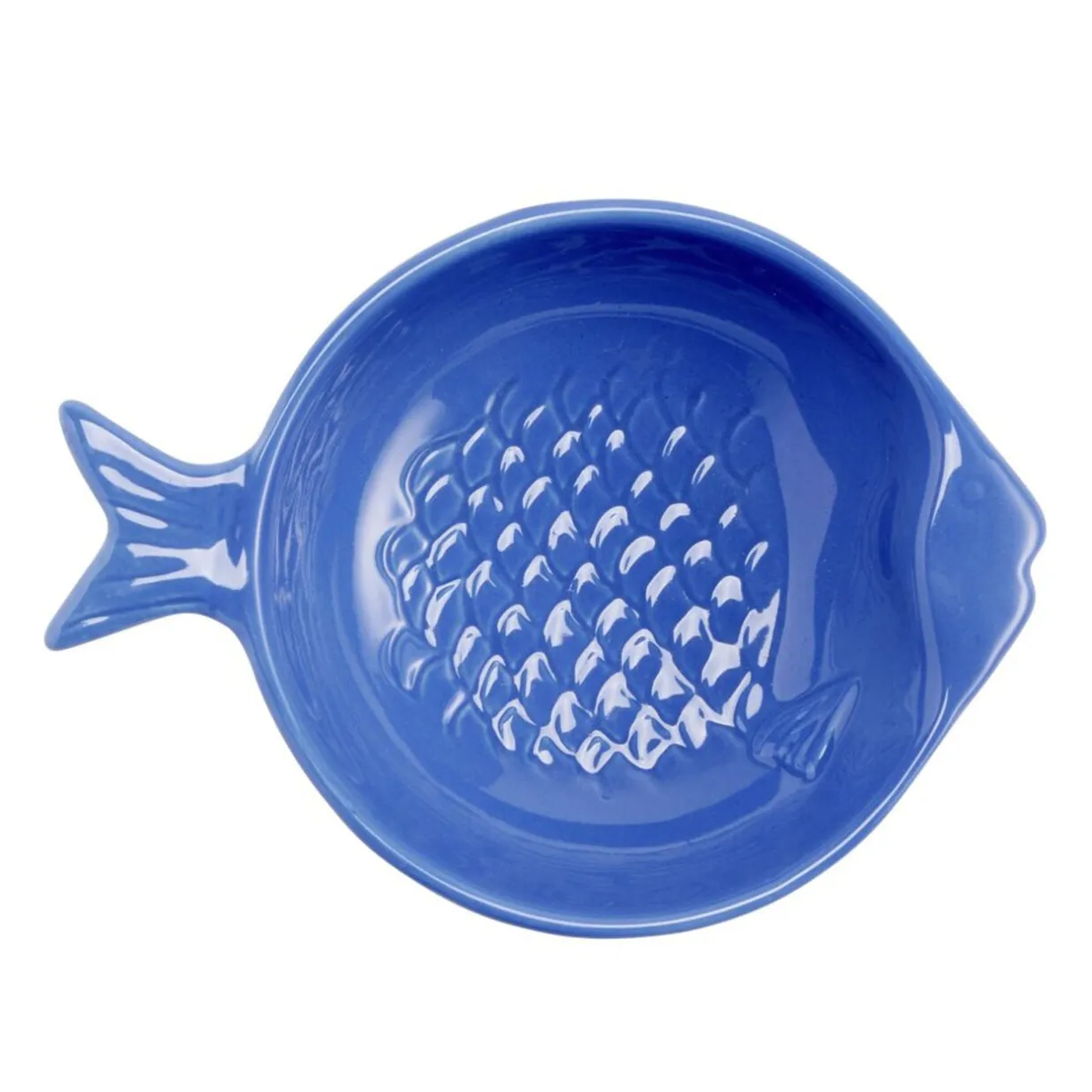 Bol forme poisson céramique bleu 11x16xH4cm < Gifi New