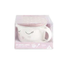 Bol jumbo 62cl avec cuillère et couvercle blush girly