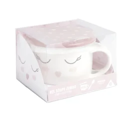 Bol jumbo 62cl avec cuillère et couvercle blush girly