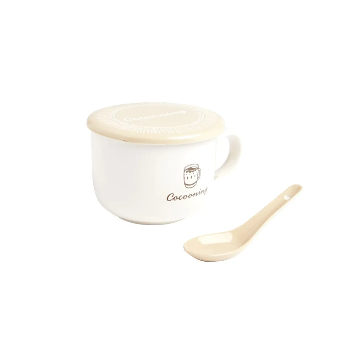 Bol jumbo 62cl avec cuillère et couvercle cocooning < Gifi Outlet
