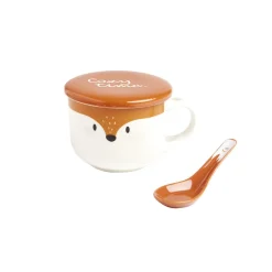 Bol jumbo 62cl avec cuillère et couvercle renard < Gifi Clearance