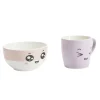 Bol 500ml avec mug 300ml kawaii porcelaine rose et violet < Gifi New