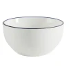 Bol porcelaine blanc liseré noir Ø15xH7cm < Gifi Discount