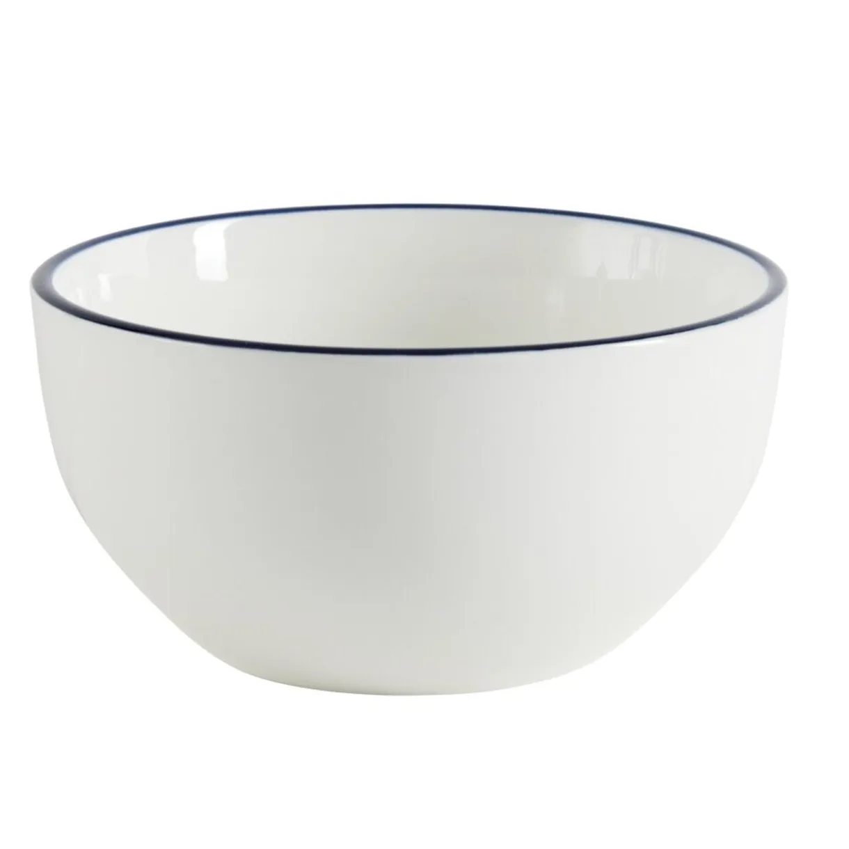 Bol porcelaine blanc liseré noir Ø15xH7cm < Gifi Discount
