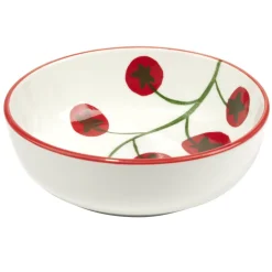 Bol porcelaine blanc motif grappe de tomate Ø12xH10cm < Gifi Clearance
