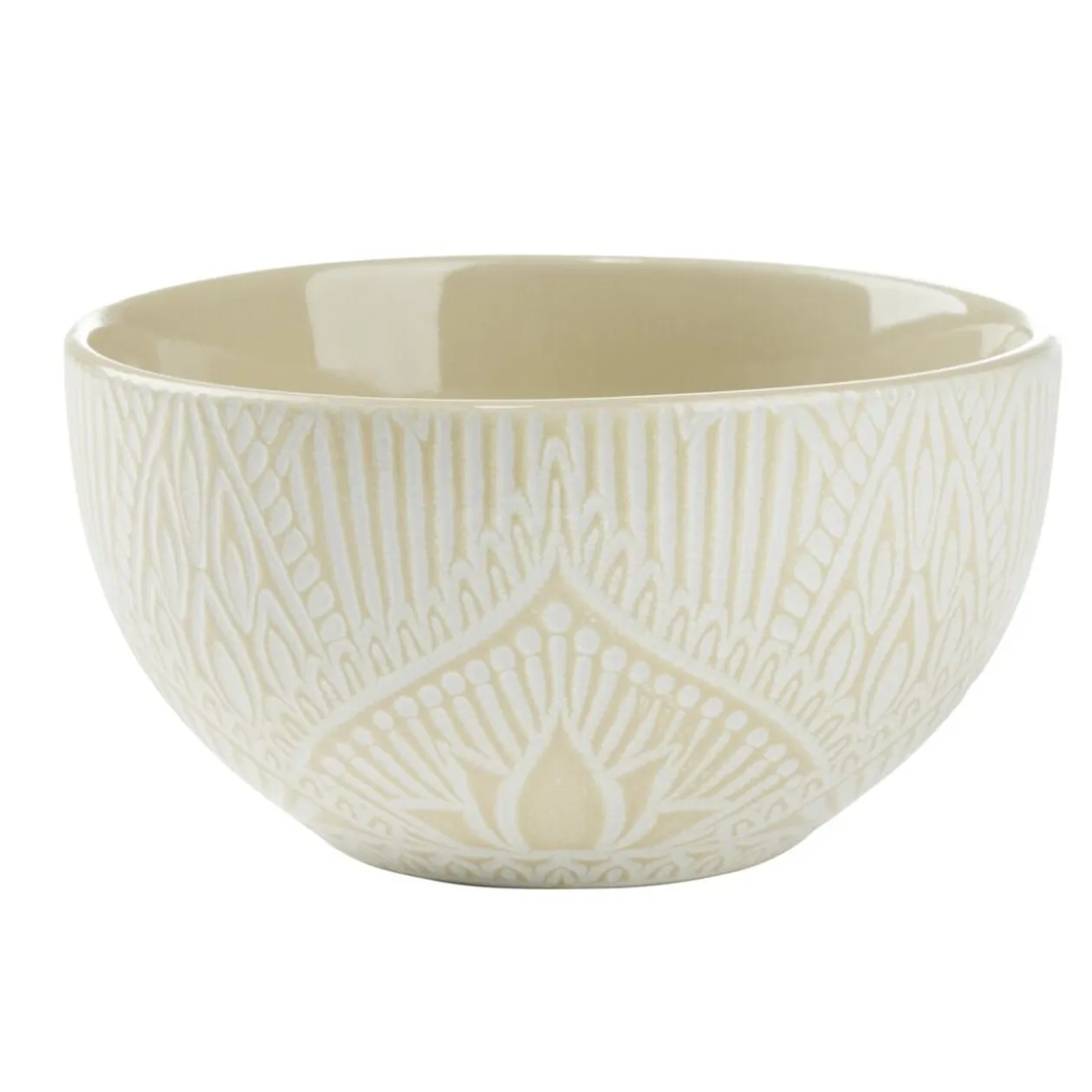 Bol rond Sahara céramique beige 65cl Ø13,8xH7,4cm
