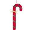 Bonbon de Noël rouge brillant à suspendre H30cm (2 modèles)