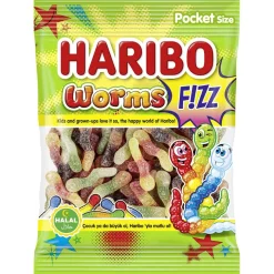 Bonbon Haribo Worms F!ZZ halal 80g < Gifi Discount