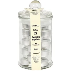 Bonbonnière avec 24 bougies chauffe-plat