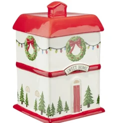 Bonbonnière de Noël forme maison en dolomite L15X15XH24 cm < Gifi Clearance