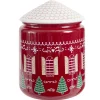 Bonbonnière de Noël ronde forme maison en dolomite Ø17XH25 cm rouge
