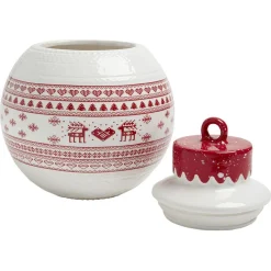Bonbonnière en céramique décor Noël rouge blanc (2 modèles) < Gifi Clearance