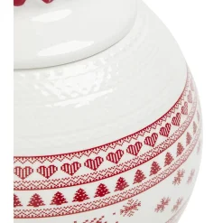 Bonbonnière en céramique décor Noël rouge blanc (2 modèles) < Gifi Clearance