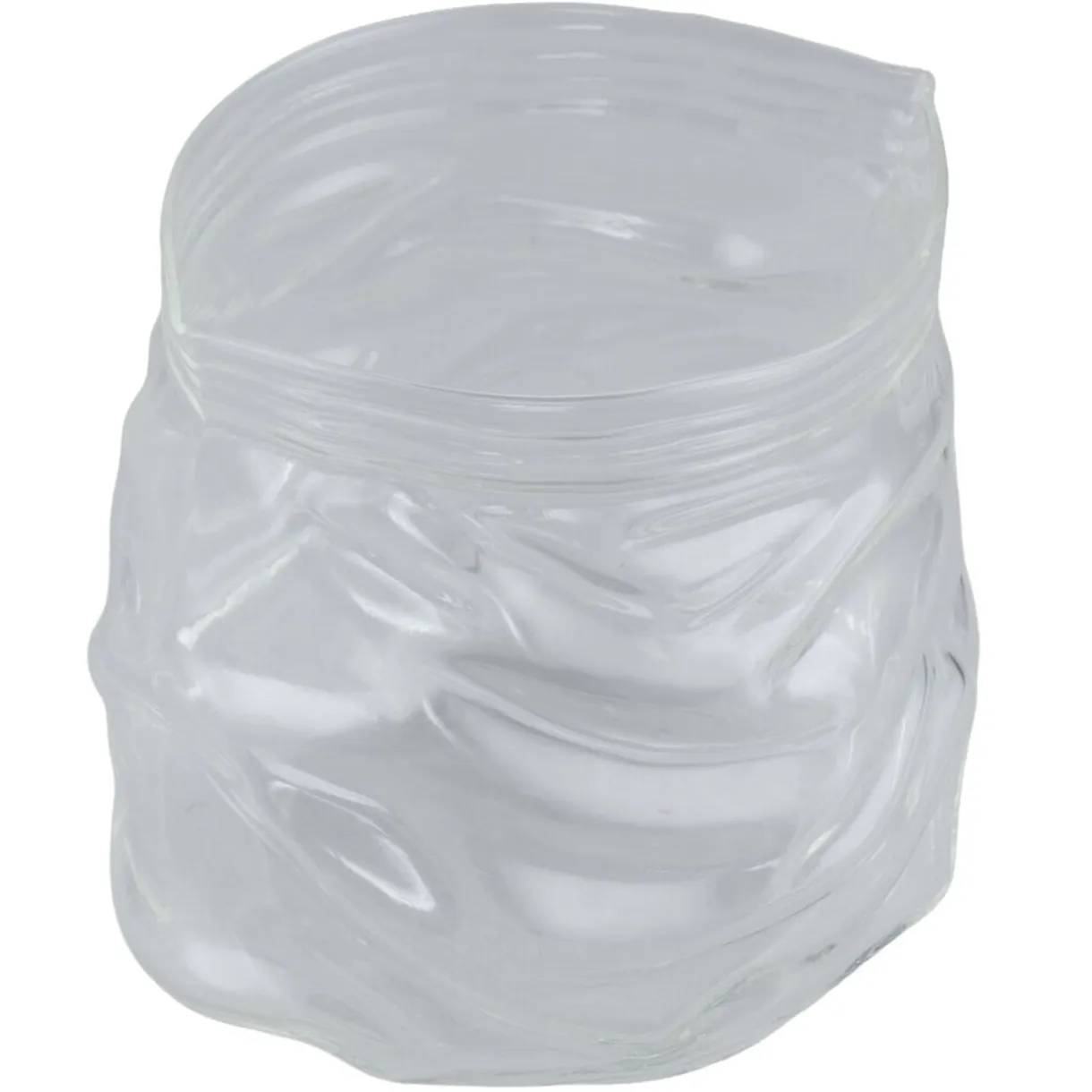 Bonbonnière forme sachet froissé 970ml verre transparent 13x12xH12cm < Gifi Clearance