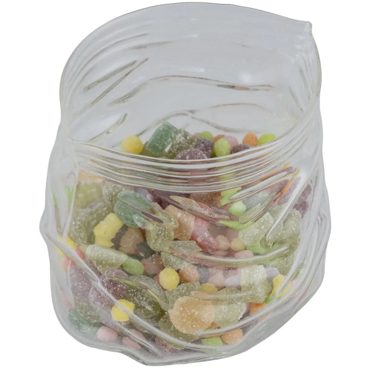 Bonbonnière forme sachet froissé 970ml verre transparent 13x12xH12cm < Gifi Clearance