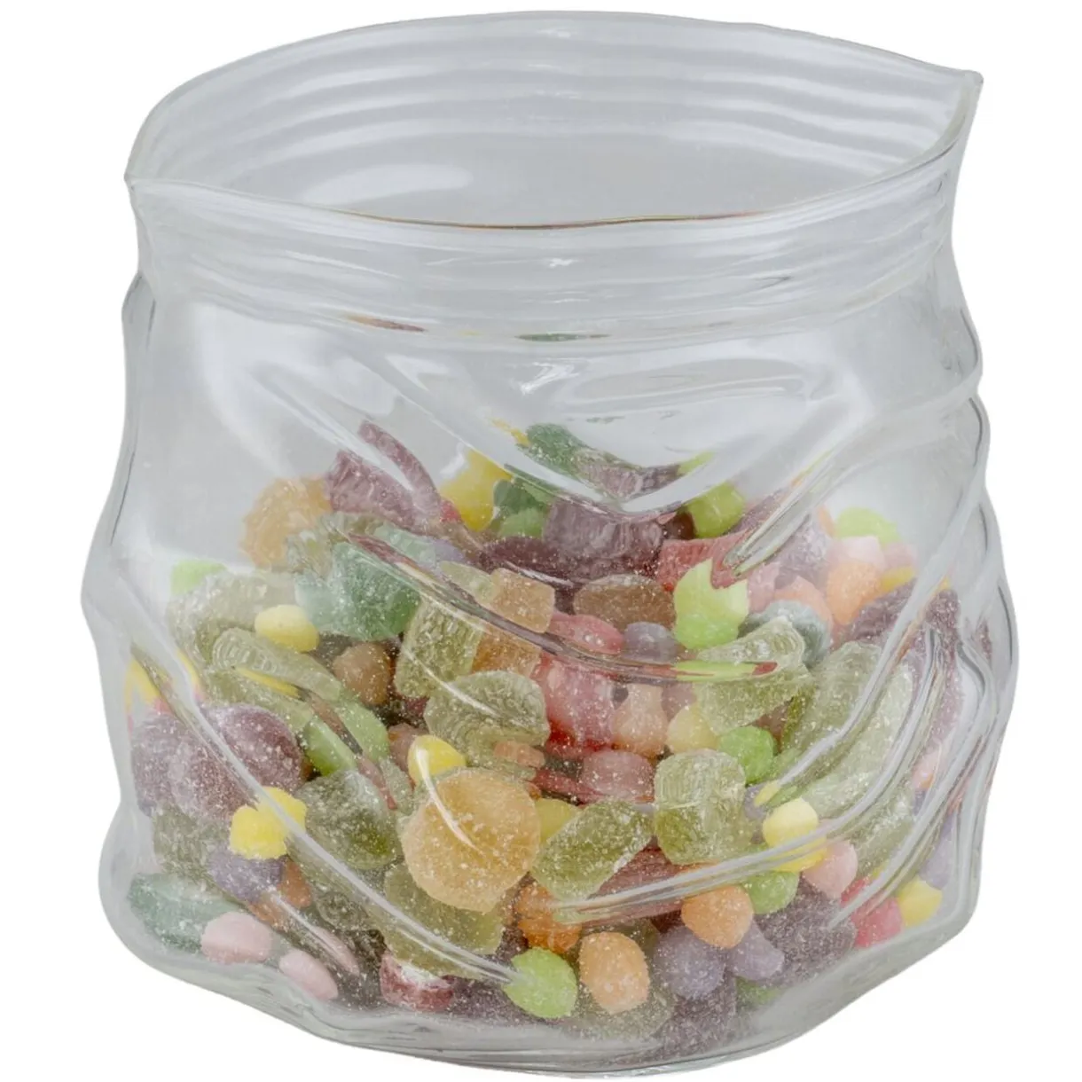 Bonbonnière forme sachet froissé 970ml verre transparent 13x12xH12cm < Gifi Clearance
