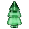Bonbonnière forme sapin verre L13X13XH23 cm vert