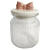 Bonbonnière 600ml avec couvercle noeud papillon rose