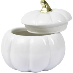 Bonbonnière porcelaine blanc Halloween forme citrouille Ø18cm < Gifi