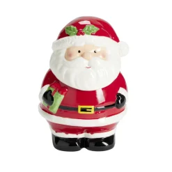 Bonbonnière Père Noël céramique rouge et blanc 16x15xH22cm < Gifi New