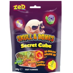Bonbon à peler 84g Halloween Skull & Bones Secret Cube < Gifi