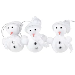Bonhomme de neige à suspendre X 3 blanc