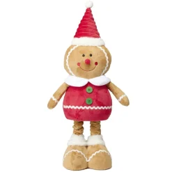 Bonhomme pain d'épices à poser à jambes extensibles H65cm (2 modèles)