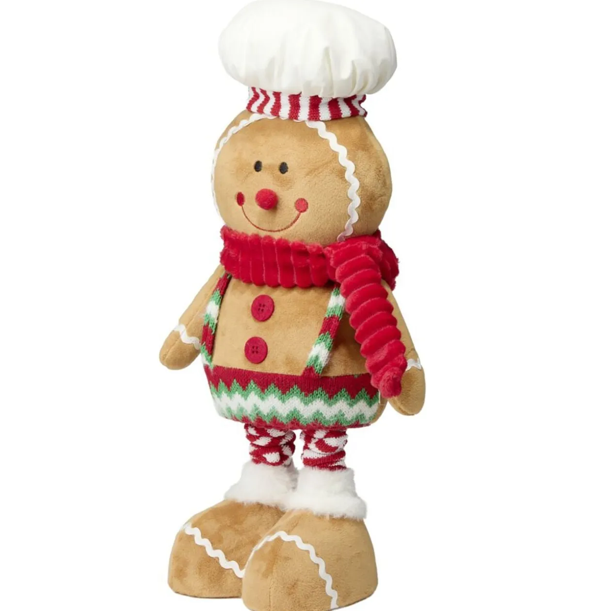 Bonhomme pain d'épices à poser à jambes extensibles H65cm (2 modèles)