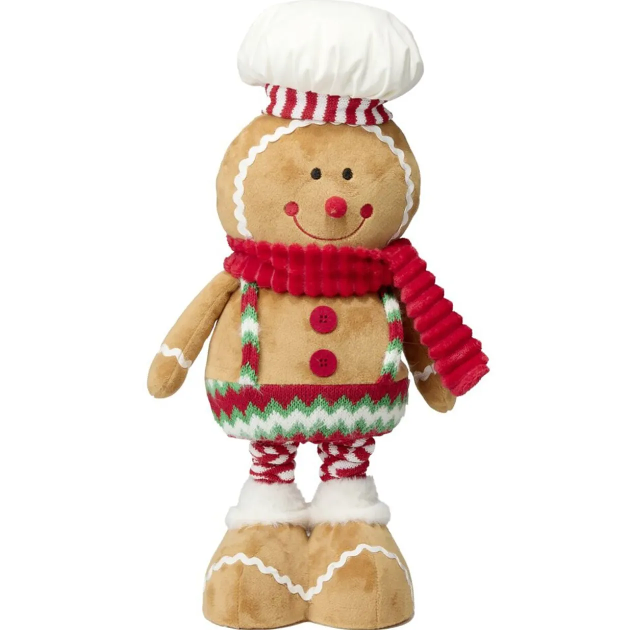 Bonhomme pain d'épices à poser à jambes extensibles H65cm (2 modèles)