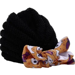 Bonnet bébé Halloween maille avec noeud polyester (2 modèles)