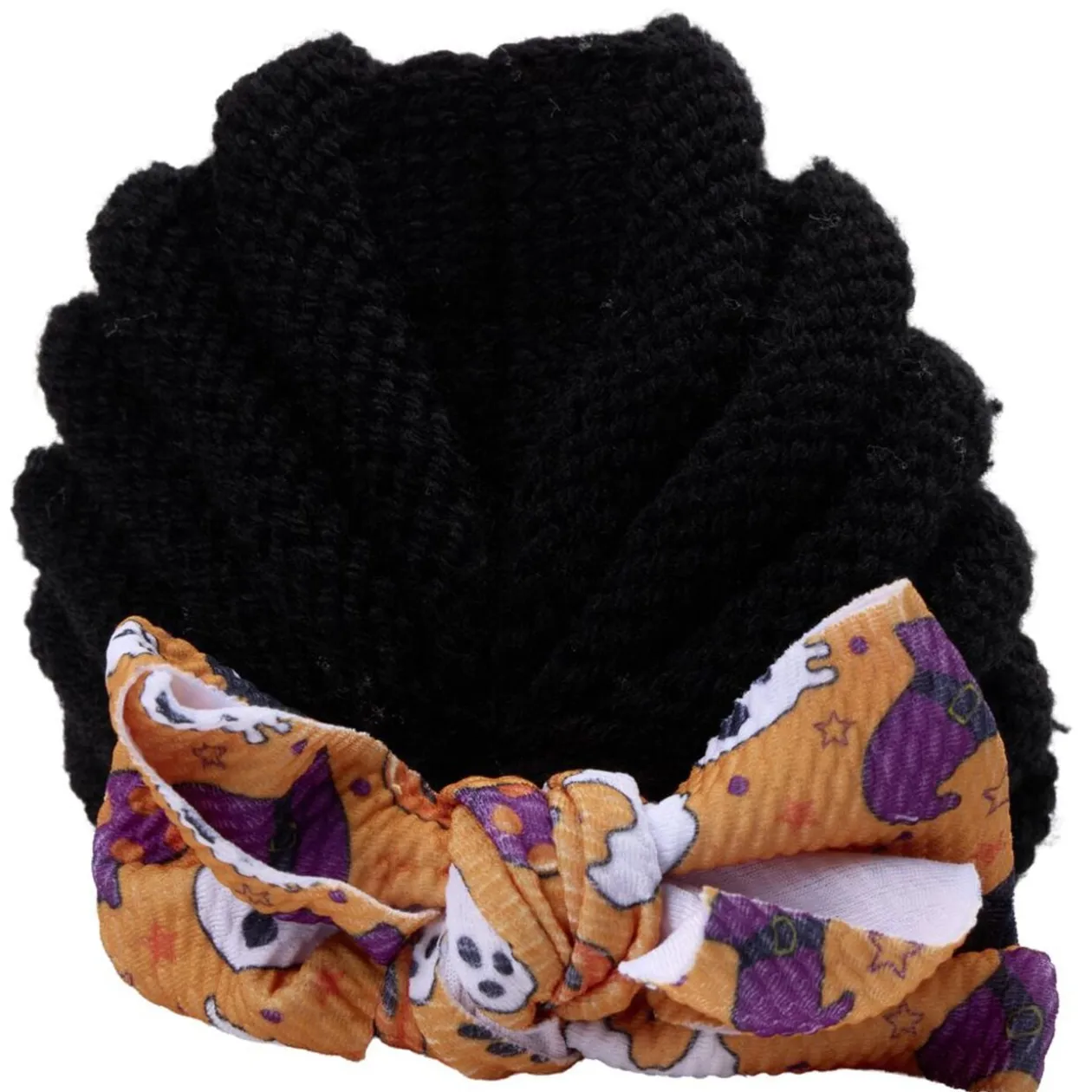 Bonnet bébé Halloween maille avec noeud polyester (2 modèles)
