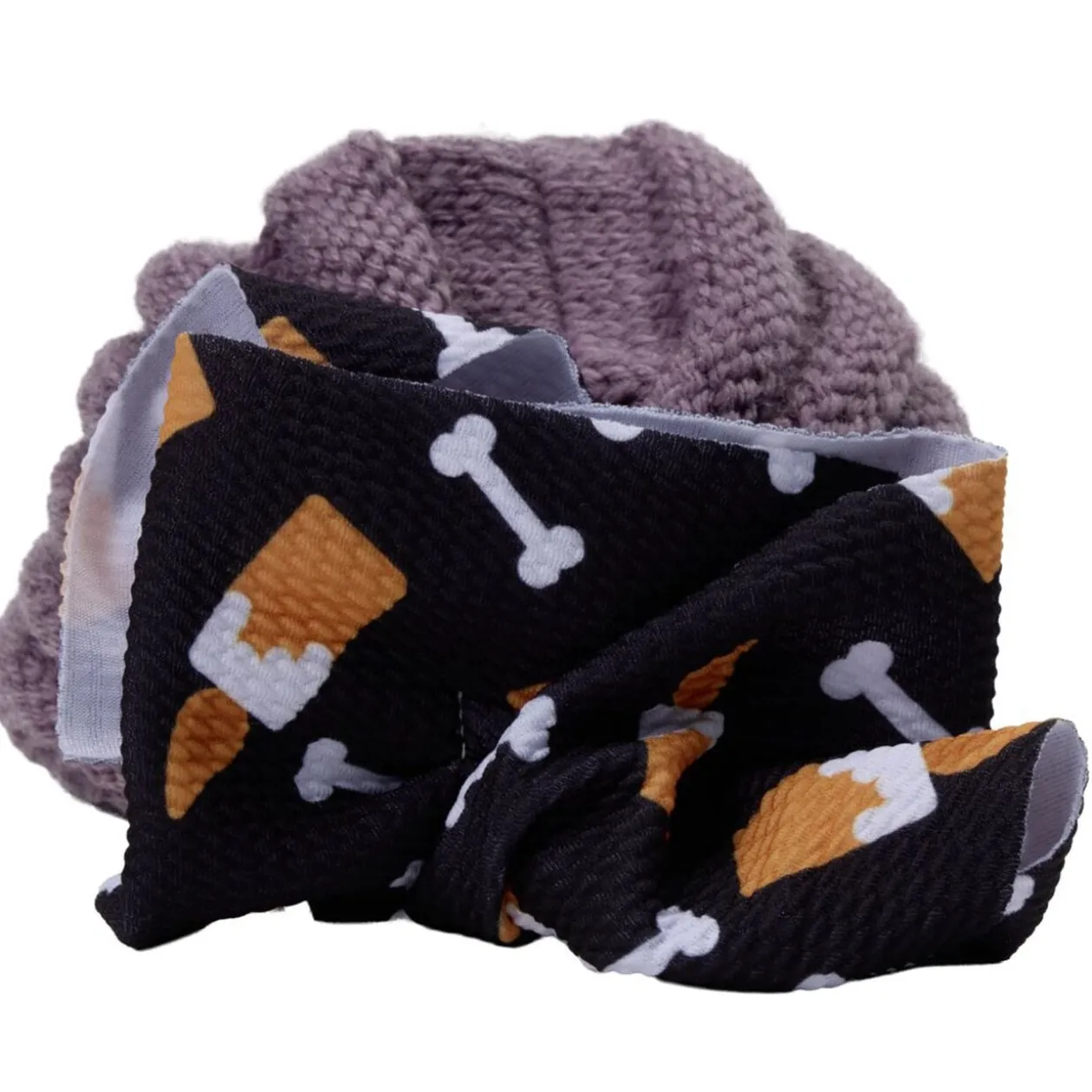 Bonnet bébé Halloween maille avec noeud polyester (2 modèles)