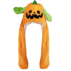 Bonnet Halloween citrouille avec oreilles qui se lèvent L50cm