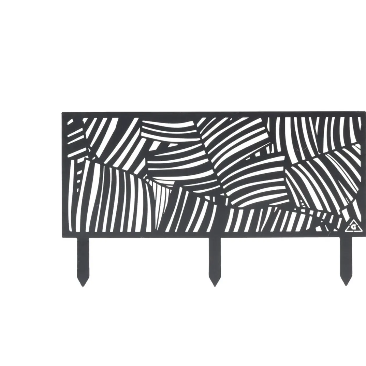 Bordure de jardin métal design feuillage ajouré noir 50xH20 cm