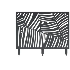 Bordure de jardin métal design feuillage ajouré noir 50xH41,5 cm