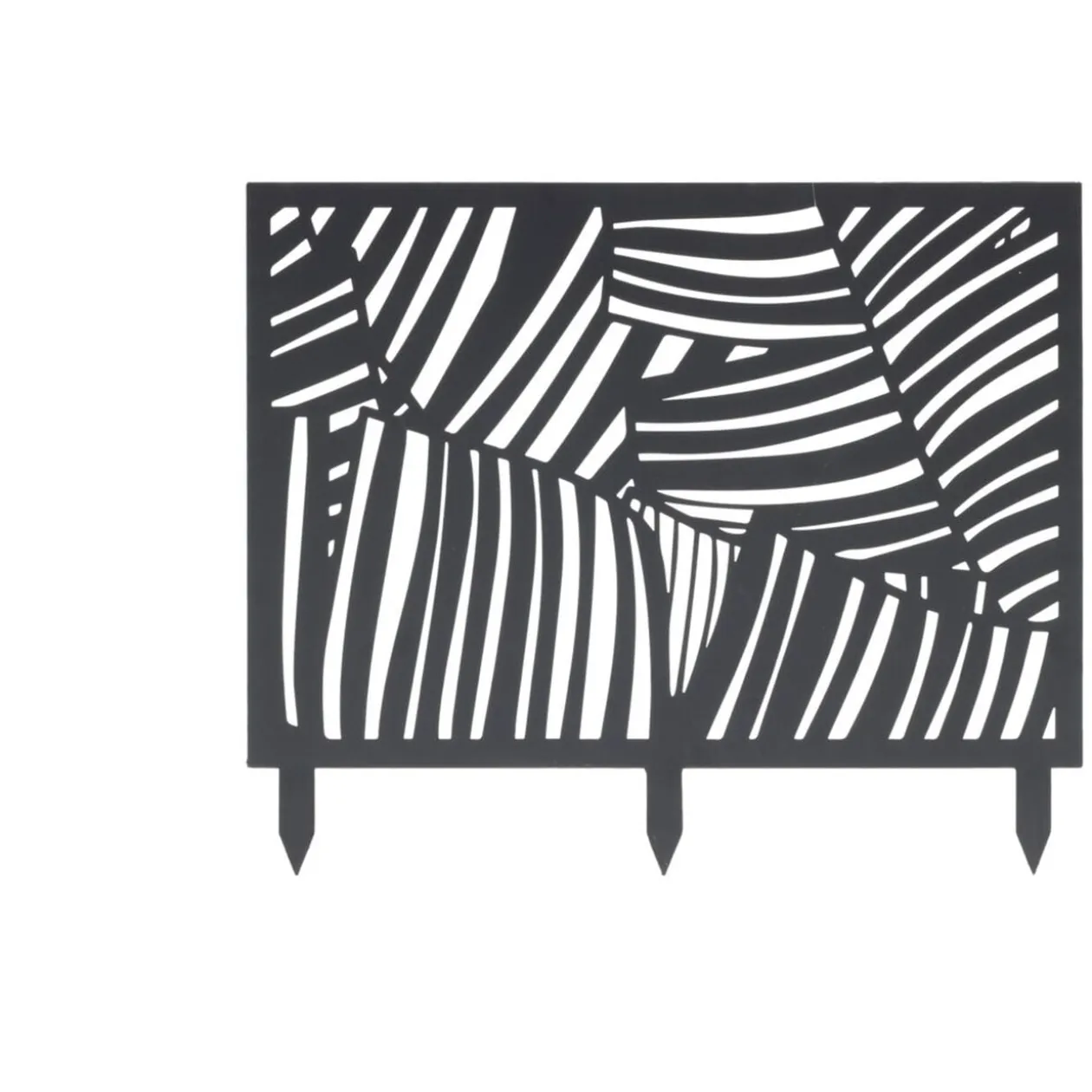 Bordure de jardin métal design feuillage ajouré noir 50xH41,5 cm