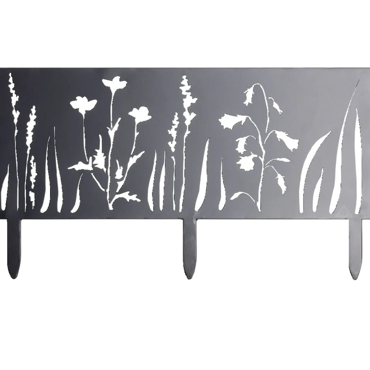 Bordure de jardin métal gris motif végétal ajouré L50xH20cm < Gifi Online
