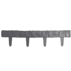 Bordure de jardin à planter effet pierre grise 4 pièces L25xH10cm