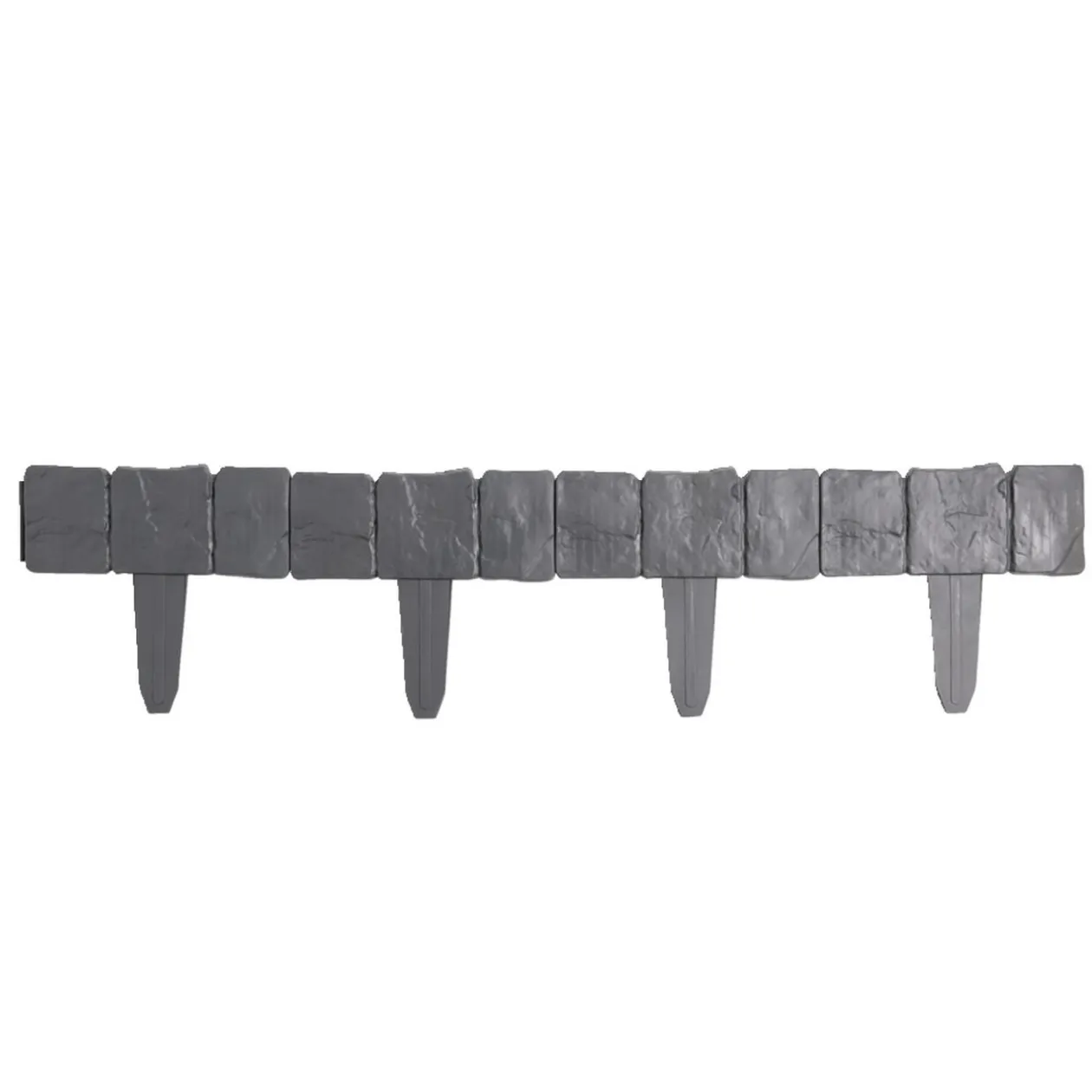 Bordure de jardin à planter effet pierre grise 4 pièces L25xH10cm