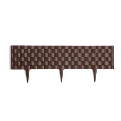Bordure de jardin plastique effet tressé L60xH22cm (2 modèles gris ou marron)