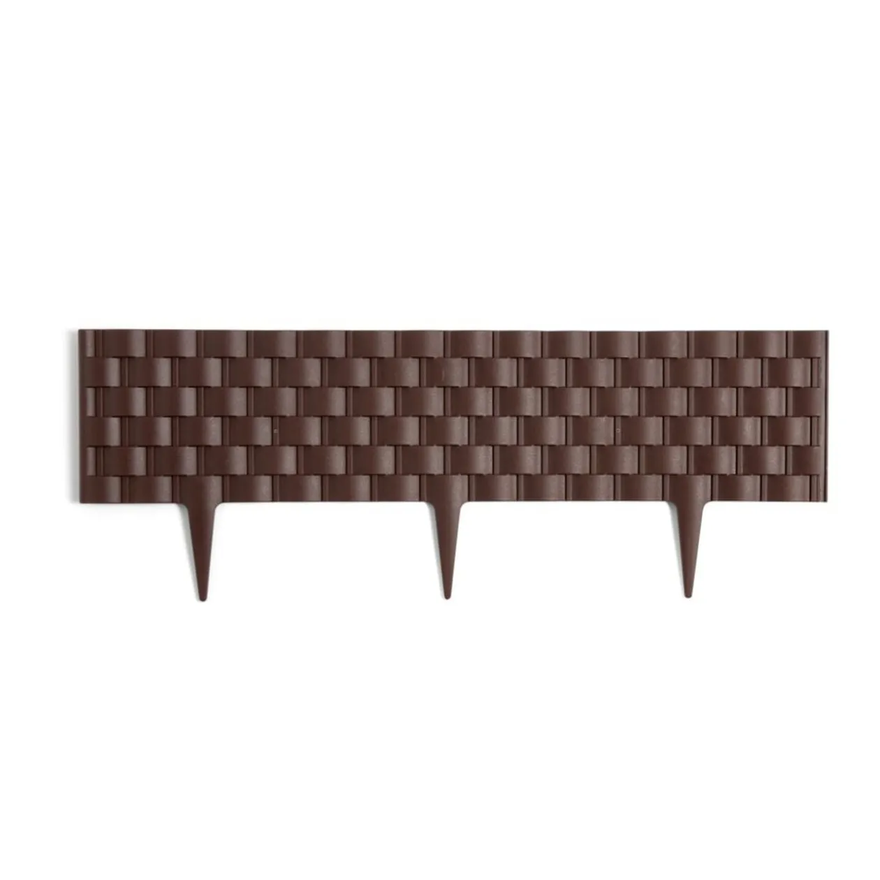Bordure de jardin plastique effet tressé L60xH22cm (2 modèles gris ou marron)