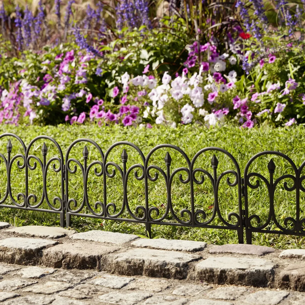 Bordure de jardin x4 plastique style fer forgé noir 50xH33cm < Gifi Best