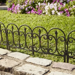 Bordure de jardin x4 plastique style fer forgé noir 50xH33cm < Gifi Best