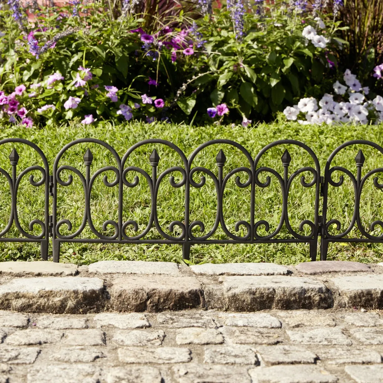 Bordure de jardin x4 plastique style fer forgé noir 50xH33cm < Gifi Best