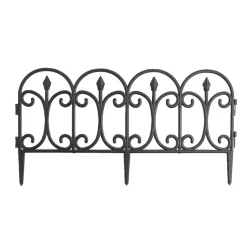 Bordure de jardin x4 plastique style fer forgé noir 50xH33cm < Gifi Best